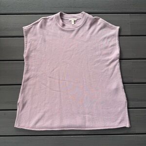 Eileen Fisher Sleeveless Tank Organic Cotton Mauve Sweater Size Extra‎ Small